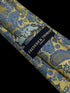 gold & light blue paisley design tie